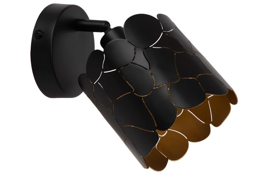 Lucide ALMELO - Foco de pared / Lámpara de pared - Ø 12 cm - 1xE14 - Negro - apagado